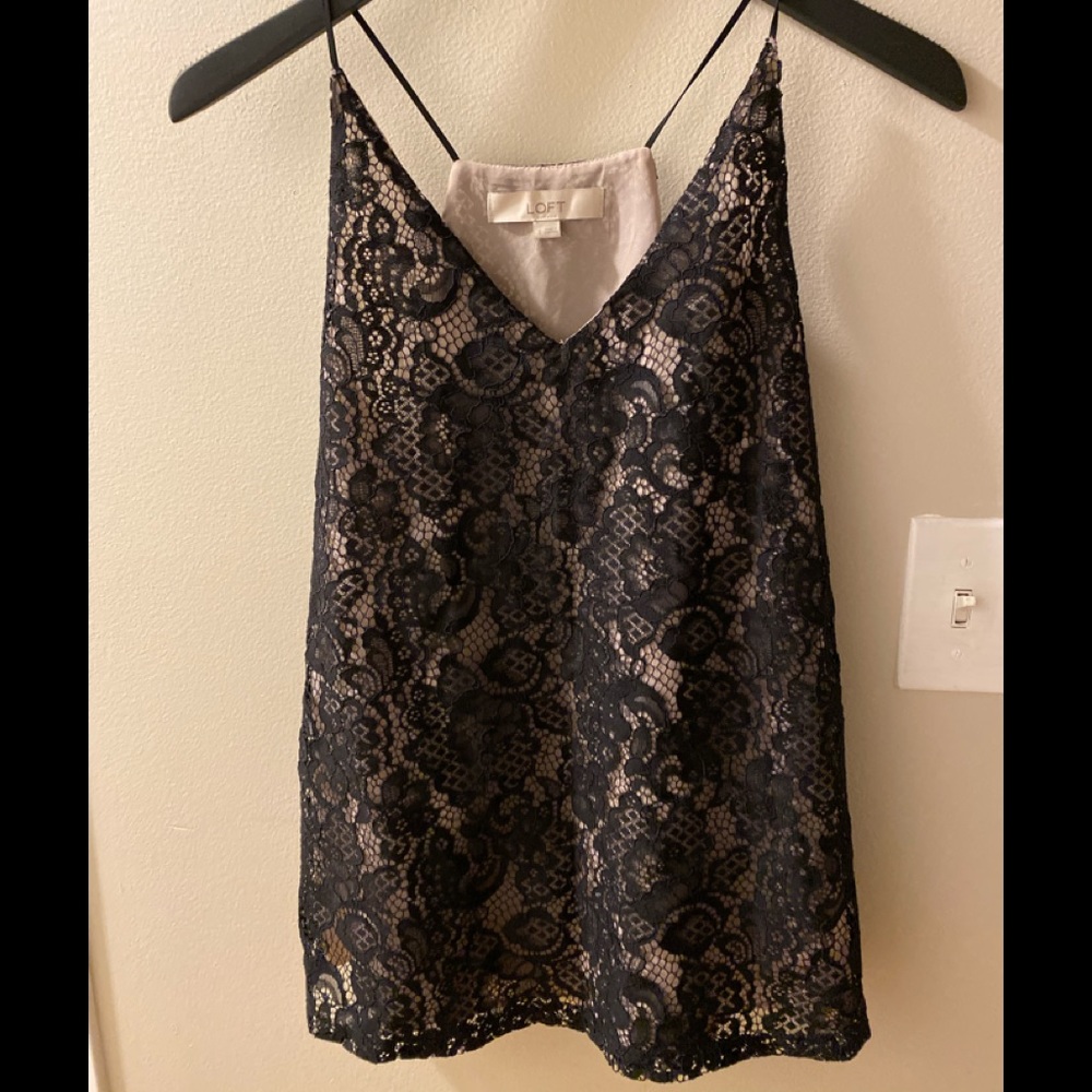 Loft lace lined racer back style tank